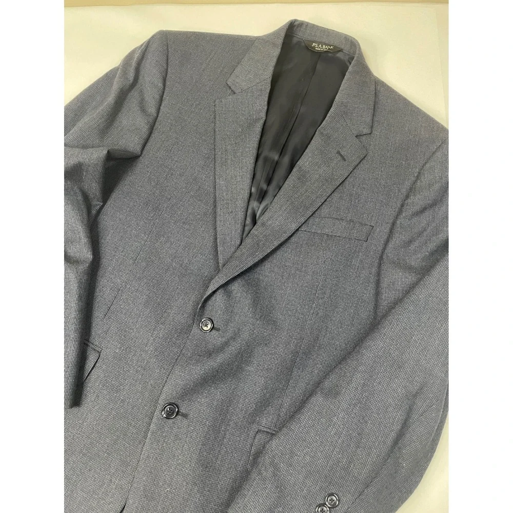Jos. A‎ Bank Men's Dark Navy Black Wool Blend Sport Coat Blazer Suit Jacket 42R